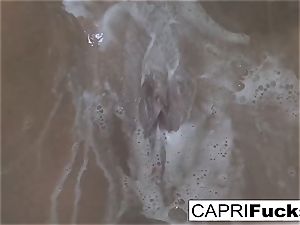 Capri luvs to finger her cock-squeezing labia